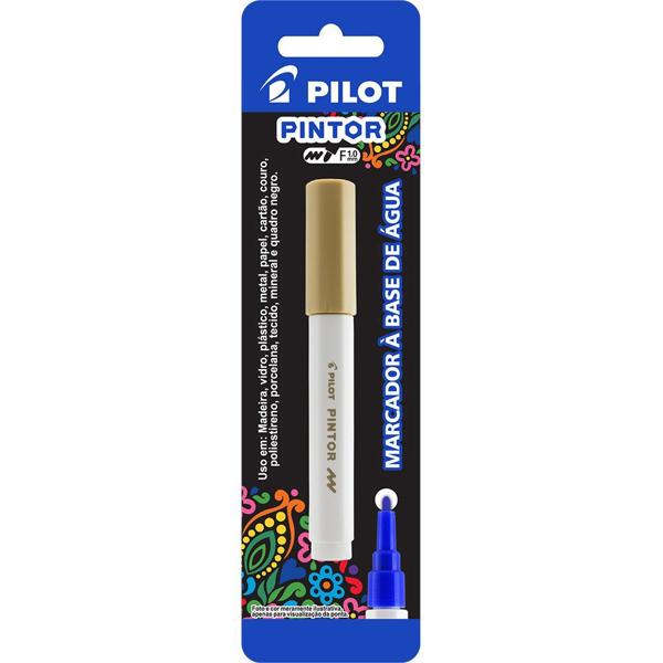 Pincel marcador Pintor ponta fina 1,0mm dourado SW-PT Pilot BT 1 UN