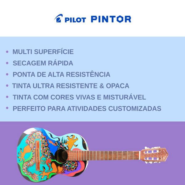 Pincel marcador Pintor ponta fina 1,0mm preto SW-PT Pilot BT 1 UN