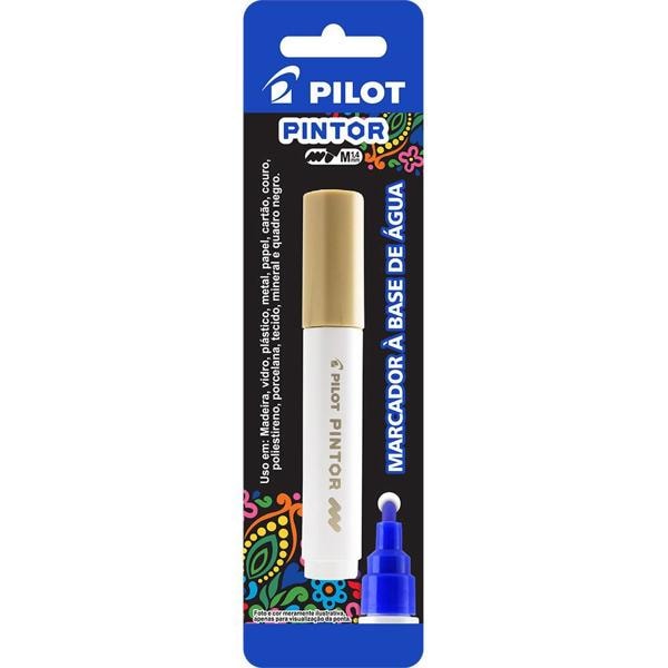 Pincel marcador Pintor ponta média 1,4mm dourado SW-PT Pilot BT 1 UN