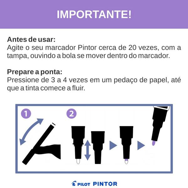 Pincel marcador Pintor ponta média 1,4mm prata SW-PT Pilot BT 1 UN