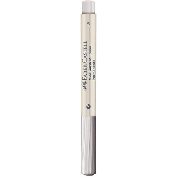 Marcador Multisuperfície MultiMark, Ponta 1,0mm e 3,0mm, Branco, Faber-Castell - 1 UN