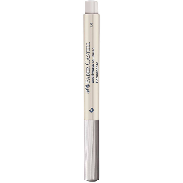 Marcador Multisuperfície MultiMark, Ponta 1,0mm, Branco, Faber-Castell - 1 UN Marcador Multisuperfície MultiMark, Ponta 1,0mm, Branco, Faber-Castell - 1 UN