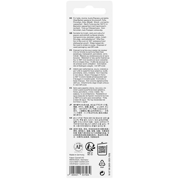 Pincel marcador permanente 1,5mm metálico prata Faber-castell BT 1 UN