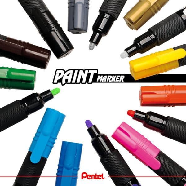 Pincel marcador permanente Paint Marker preto SM/MMP20-A Pentel BT 1 UN