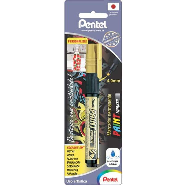 Pincel marcador permanente Paint Marker dourado SM/MMP20-X Pentel BT 1 UN