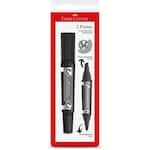 Pincel Marcador Permanente Preto Duas Pontas Chanfrada e Redonda Faber-Castell BT 1 UN