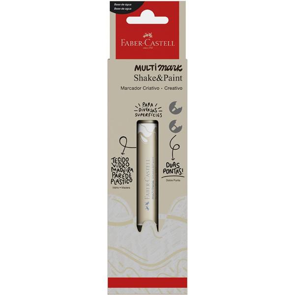 Marcador Multisuperfície MultiMark, Ponta dupla 1,0mm e 3,0mm, Branco, Faber-Castell - BT 1 UN Marcador Multisuperfície MultiMark, Ponta dupla 1,0mm e 3,0mm, Branco, Faber-Castell - BT 1 UN