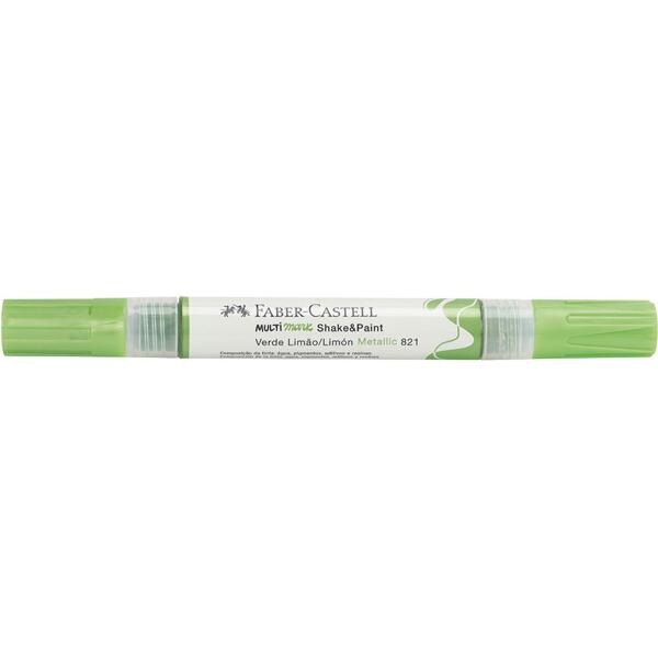 Marcador Multisuperfície MultiMark, Ponta dupla 1,0mm e 3,0mm, Verde Metálico, Faber-Castell - 1 UN