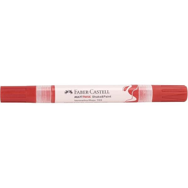 Marcador Multisuperfície MultiMark, Ponta dupla 1,0mm e 3,0mm, Vermelho, Faber-Castell - 1 UN