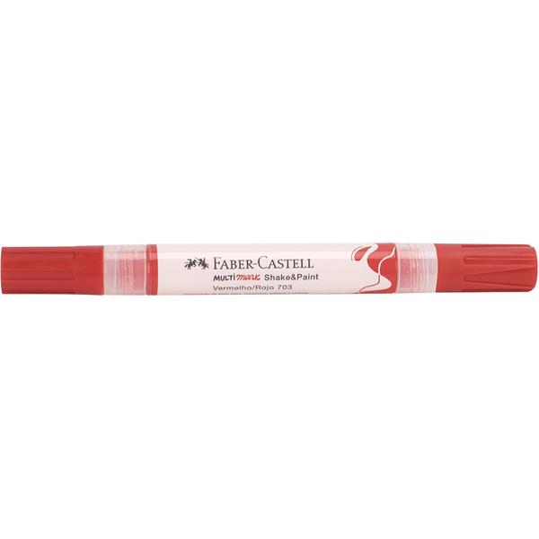 Marcador Multisuperfície MultiMark, Ponta dupla 1,0mm e 3,0mm, Vermelho, Faber-Castell - 1 UN Marcador Multisuperfície MultiMark, Ponta dupla 1,0mm e 3,0mm, Vermelho, Faber-Castell - 1 UN