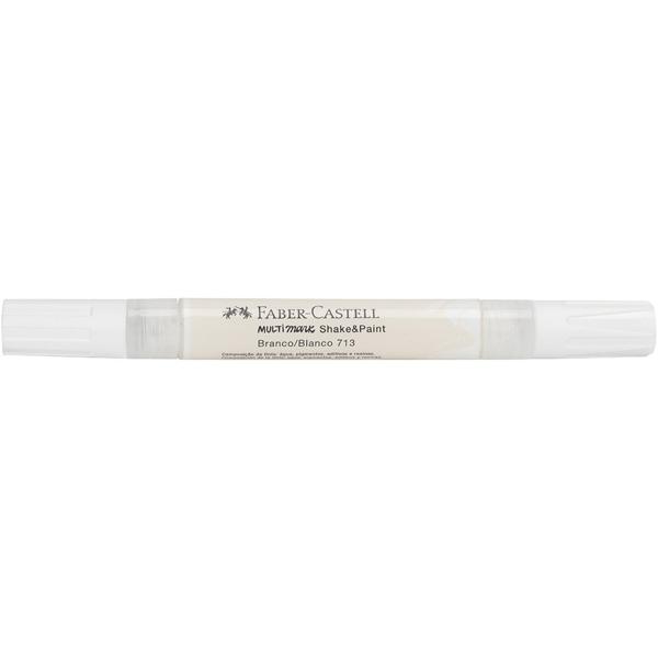 Marcador Multisuperfície MultiMark, Ponta dupla 1,0mm e 3,0mm, Branco, Faber-Castell - 1 UN Marcador Multisuperfície MultiMark, Ponta dupla 1,0mm e 3,0mm, Branco, Faber-Castell - 1 UN