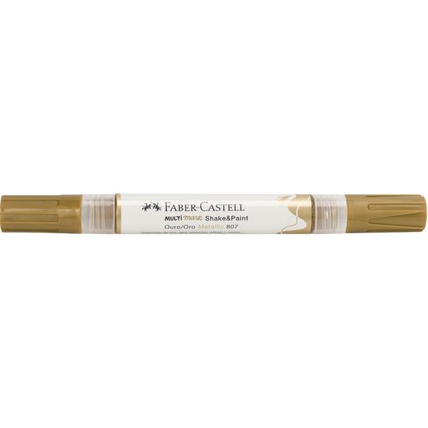 Marcador Multisuperfície MultiMark, Ponta dupla 1,0mm e 3,0mm, Ouro, Faber-Castell - 1 UN Marcador Multisuperfície MultiMark, Ponta dupla 1,0mm e 3,0mm, Ouro, Faber-Castell - 1 UN