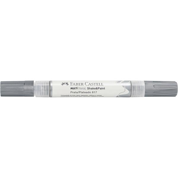 Marcador Multisuperfície MultiMark, Ponta dupla 1,0mm e 3,0mm, Prata, Faber-Castell - 1 UN Marcador Multisuperfície MultiMark, Ponta dupla 1,0mm e 3,0mm, Prata, Faber-Castell - 1 UN