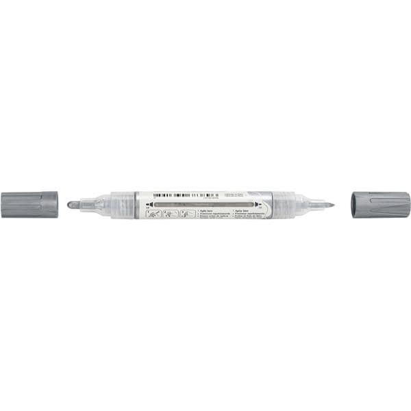 Marcador Multisuperfície MultiMark, Ponta dupla 1,0mm e 3,0mm, Prata, Faber-Castell - 1 UN