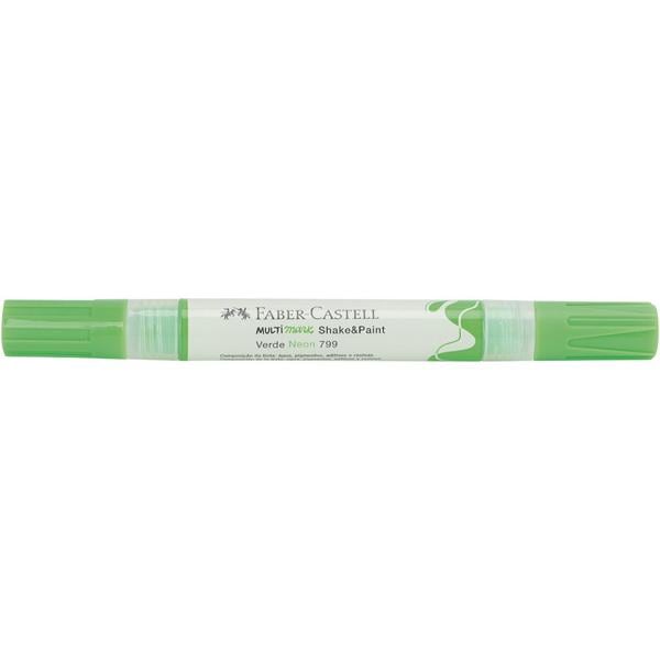 Marcador Multisuperfície MultiMark, Ponta dupla 1,0mm e 3,0mm, Verde Neon, Faber-Castell - 1 UN