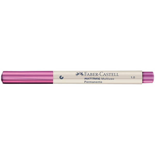 Marcador Multisuperfície MultiMark, Ponta fina de 1,0mm, Rosa Metálico, Faber-Castell 1 UN Marcador Multisuperfície MultiMark, Ponta fina de 1,0mm, Rosa Metálico, Faber-Castell 1 UN