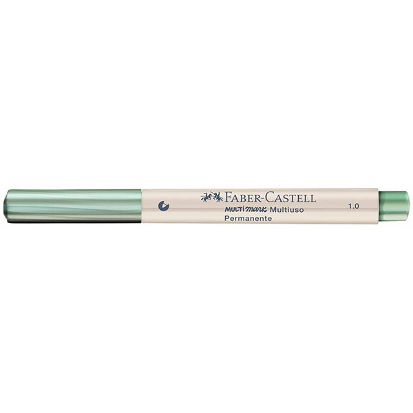 Marcador Multisuperfície MultiMark, Ponta fina de 1,0mm, Verde Metálico, Faber-Castell 1 UN Marcador Multisuperfície MultiMark, Ponta fina de 1,0mm, Verde Metálico, Faber-Castell 1 UN