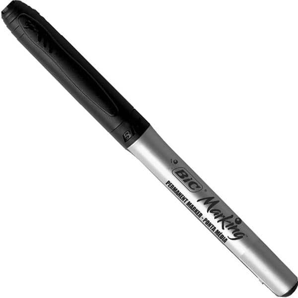 Pincel Marcador Permanente BIC Marking Intensity Preto, Com Grip Emborrachado, Ponta Média de 1.1mm, 886440 - BT 1 UN