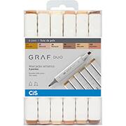 Caneta marcadora artística duo Graf, Tons de Pele, 59.7500, Cis - BT 6 UN Caneta marcadora artística duo Graf, Tons de Pele, 59.7500, Cis - BT 6 UN