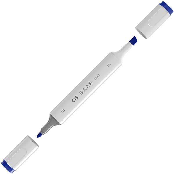 Caneta marcadora artística Graf Duo, 2 pontas, 12 cores, Cis - BT 12 UN