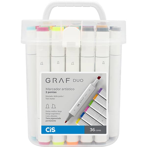 Caneta marcadora artística duo Graf, 36 cores, 59.8000, Cis - BT 36 UN