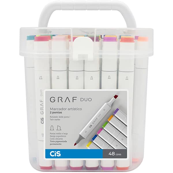 Caneta marcadora artística duo Graf, 48 cores, 59.8100, Cis - BT 48 UN