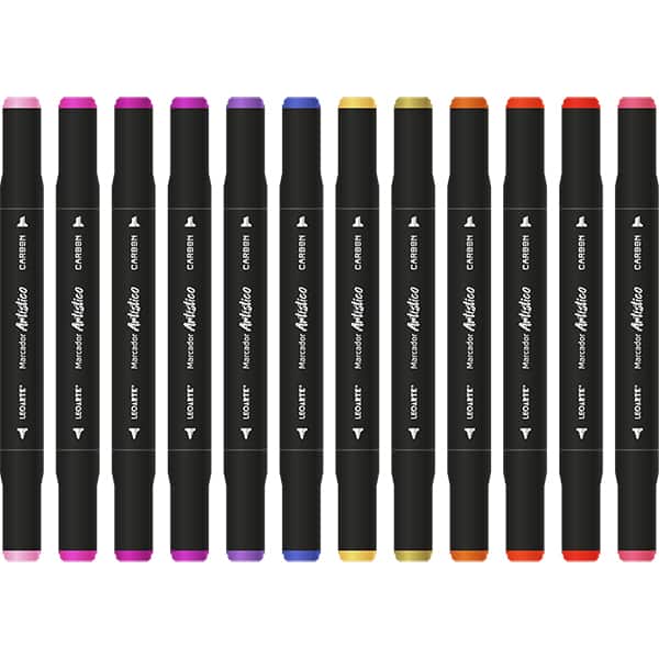 Caneta marcadora artística 24 Cores, Duo Tip, Carbon Line, 10176, Leonora - ET 24 UN