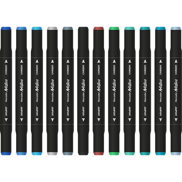 Caneta marcadora artística 24 Cores, Duo Tip, Carbon Line, 10176, Leonora - ET 24 UN