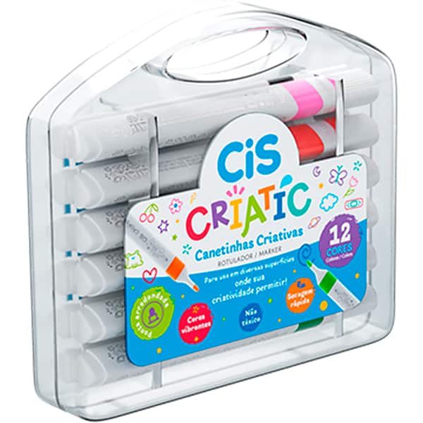 Caneta marcadora artística Criatic, 12 Cores, Cis - ET 12 UN Caneta marcadora artística Criatic, 12 Cores, Cis - ET 12 UN
