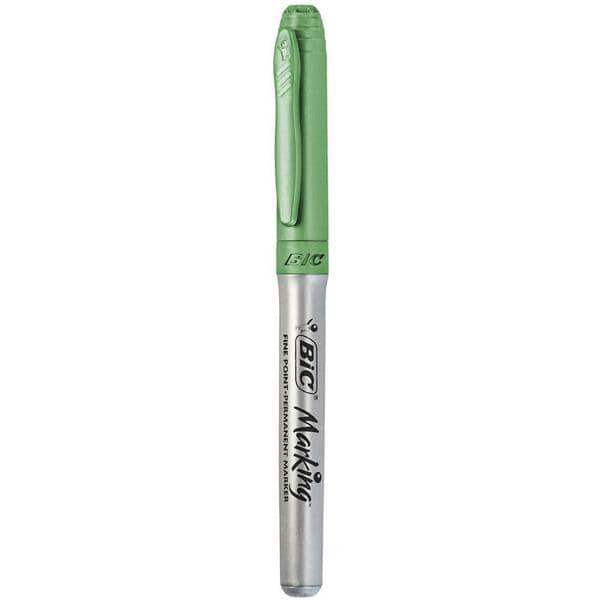 Pincel Marcador Permanente Tinta Metálica BIC Marking Intensity, Cor Verde, Ponta Média 1.1mm, Escreve em Superfícies Escuras, 971032 - 1 UN