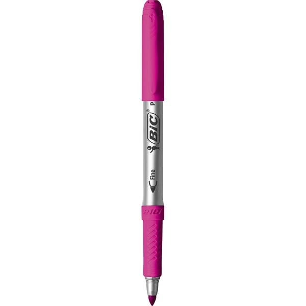 Pincel Marcador Permanente BIC Intensity, Com Grip, Traço 1,1mm, Cor Rosa, 971157 - CX 1 UN