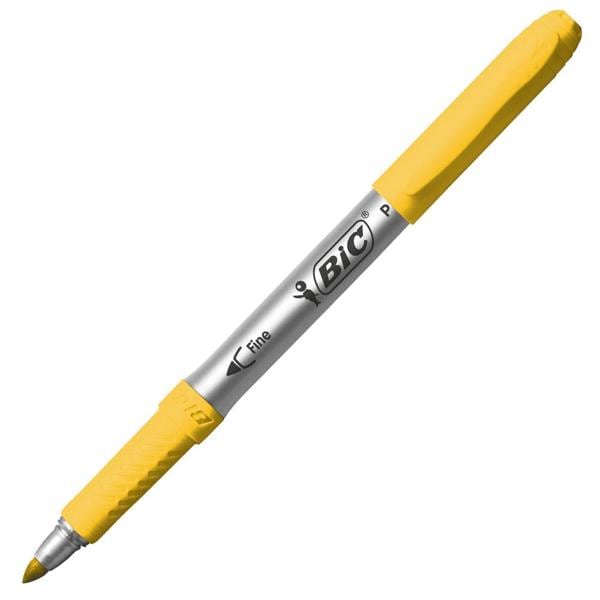 Pincel Marcador Permanente BIC Intensity, Com Grip, Traço 1,1mm, Cor Amarelo, 971161 - PT 1 UN