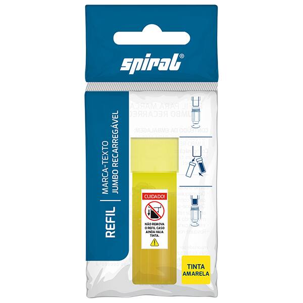 Refil marcador de texto 5,5ml amarelo Spiral PT 1 UN