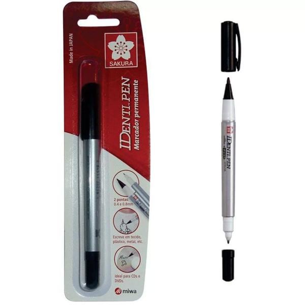 Pincel marcador permanente 2 pontas 0,4/1,0mm Identi Pen Sakura BT 1 UN