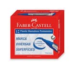 Pincel Marcador Permanente Azul, Faber-Castell - CX 12 UN