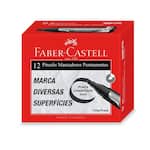 Pincel Marcador Permanente Preto, Faber-Castell - CX 12 UN