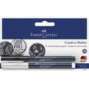 Marcador Permanente 2 Cores (Branco e Preto) 1.5, Faber-Castell - CX 1 UN