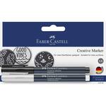 Marcador Permanente 2 Cores (Branco e Preto) 1.5, Faber-Castell - CX 1 UN