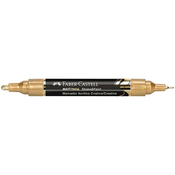 Pincel marcador permanente Multimark, 1mm/3mm, Ouro, MM/ESSP829, Faber-Castell - BT 1 UN