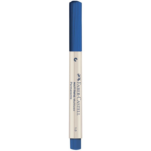 Caneta Marcador Permanente Multimark, à base de álcool, 1.0mm, Azul Escuro, MM/10AZE73, Faber-Castell 1 UN Caneta Marcador Permanente Multimark, à base de álcool, 1.0mm, Azul Escuro, MM/10AZE73, Faber-Castell 1 UN