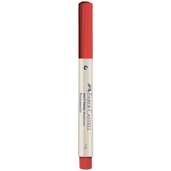 Caneta Marcador Permanente Multimark, à base de álcool, 1.0mm, Vermelho, MM/10VM703, Faber-Castell - 1 UN Caneta Marcador Permanente Multimark, à base de álcool, 1.0mm, Vermelho, MM/10VM703, Faber-Castell - 1 UN