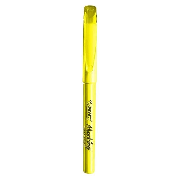 Pincel Marcador de Texto BIC Marking, Amarelo Fluorescente, Ponta Chanfrada, Traço de 1.5 - 3.5mm, 854811 - CX 12 UN