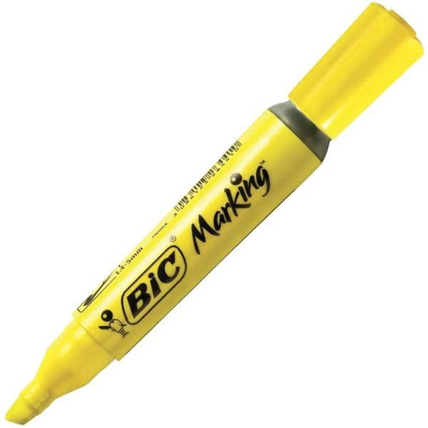 Marca Texto Amarelo Fluorescente Ponta Chanfrada 904396 BIC CX 12 UN