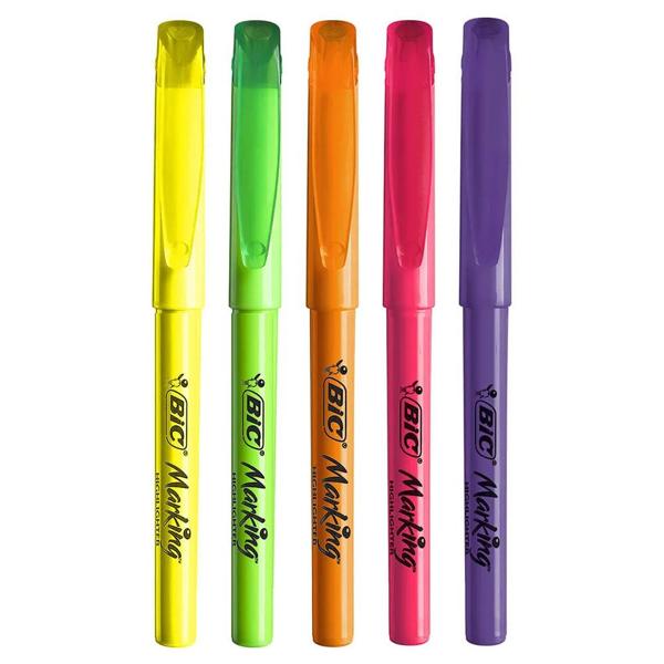 Marca Texto 5 cores Fluorescentes Sortidas 904092 BIC BT 1 UN