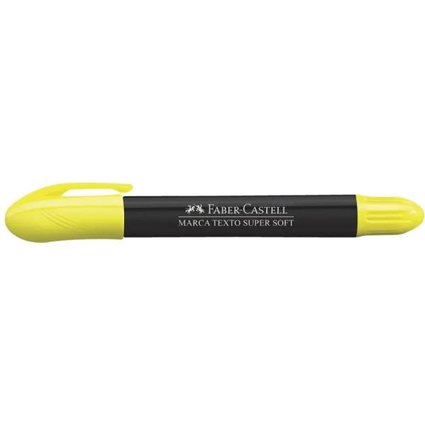 Marca Texto Em Gel SuperSoft Amarelo Faber-Castell CX 6 UN