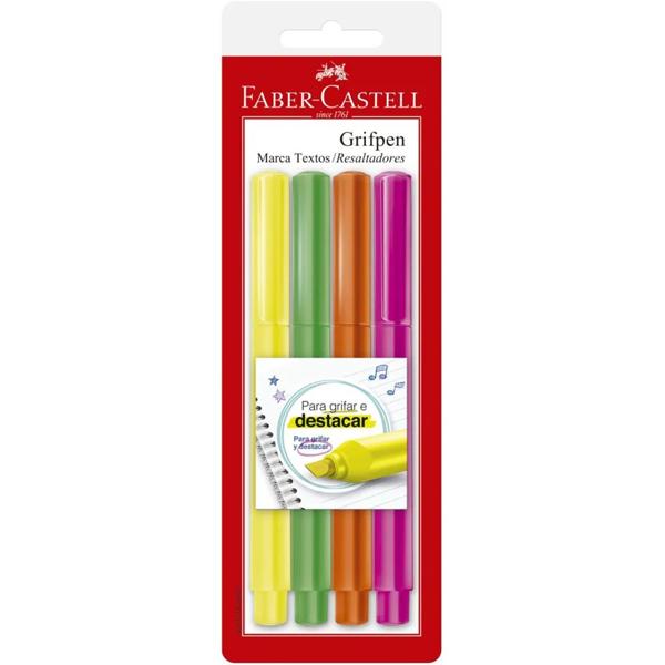 Marca Texto Grifpen 4 Cores Faber-Castell BT 1 UN Marca Texto Grifpen 4 Cores Faber-Castell BT 1 UN