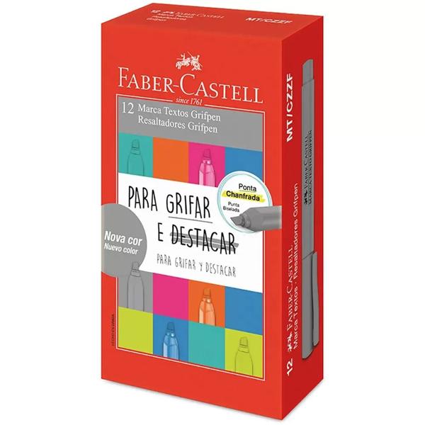Marca Texto Grifpen, Cinza, 12 Unidades, Faber-Castell - CX 12 UN Marca Texto Grifpen, Cinza, 12 Unidades, Faber-Castell - CX 12 UN