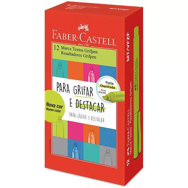 Marca Texto Grifpen, Verde Folha, 12 Unidades, Faber-Castell - CX 12 UN Marca Texto Grifpen, Verde Folha, 12 Unidades, Faber-Castell - CX 12 UN