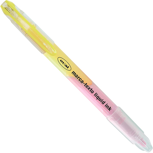 Marca texto ponta dupla, Liquid Ink, Amarelo e Rosa, Tom pastel, Oval - BT 1 UN