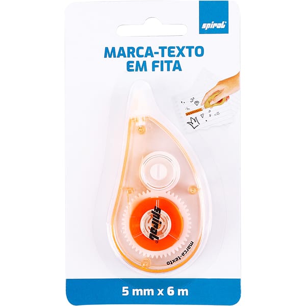 Marca texto em fita, Laranja, 5 mm x 6 m, CHH0819, Spiral - BT 1 UN